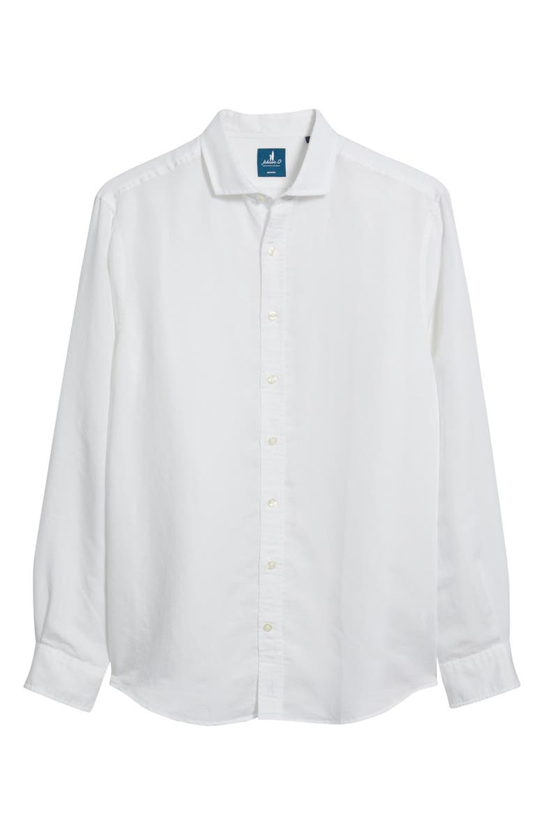 johnnie-O McCarthy Solid Linen Blend Button-Up Shirt, Alternate, color, White