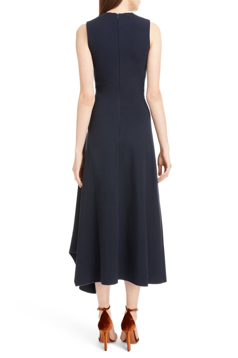 Asymmetrical Ruffle Detail Dress, Alternate, color, NAVY
