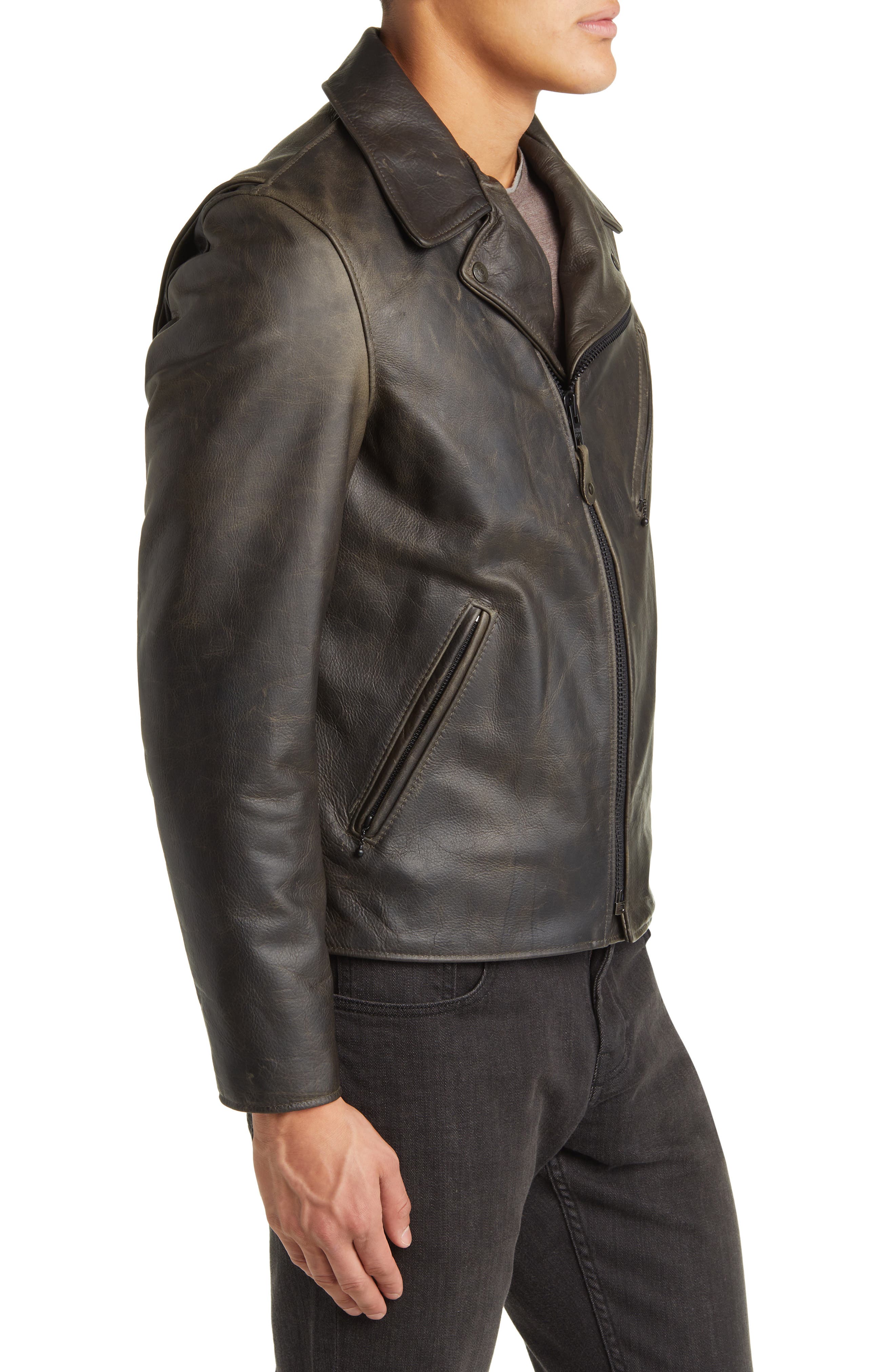 Cowhide Leather Moto Jacket (Men) | Nordstrom