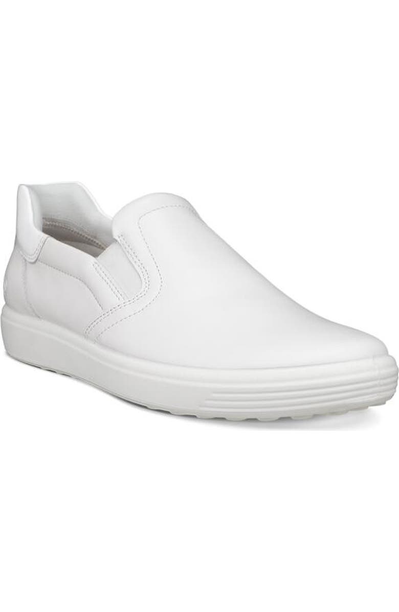 ECCO Soft 7 Slip-On Sneaker, Main, color, White/ Patent White