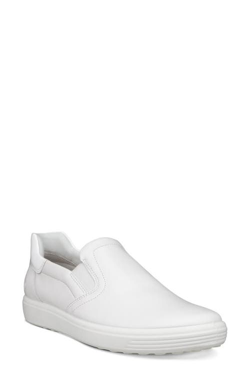 Ecco Soft 7 Slip-on Sneaker In White/patent White