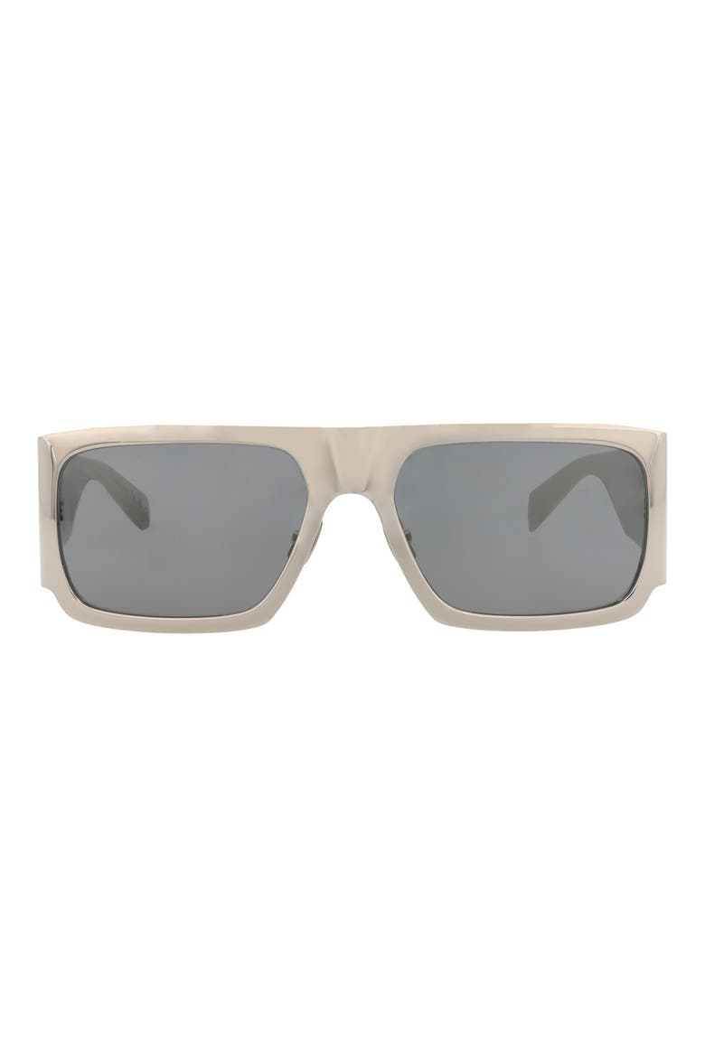 58mm Square Sunglasses, Main, color, SILVER SILVER SILVER
