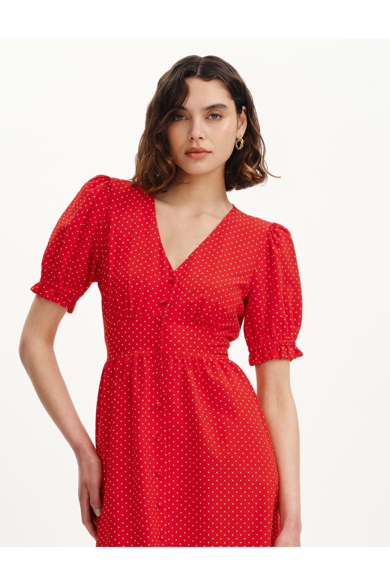 Petite Samantha Midi Dress, Alternate, color, Red Spot