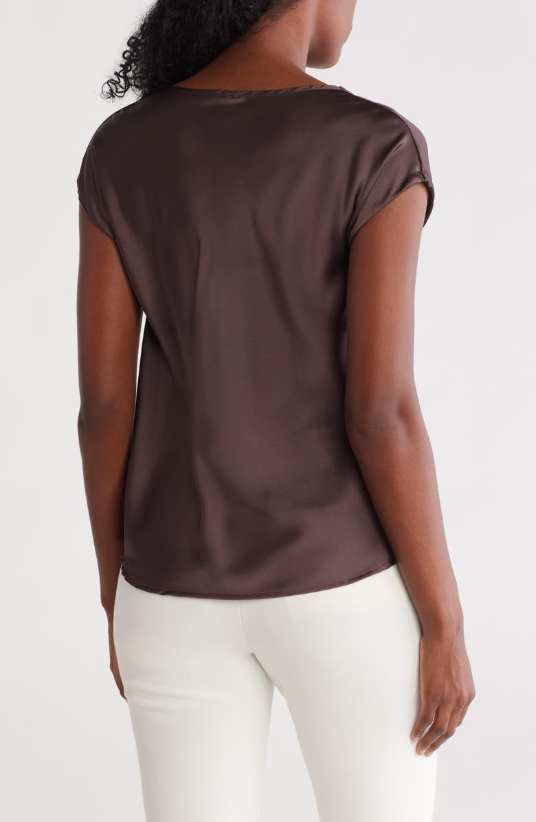 Renee C Cowl Neck Cap Sleeve Top, Alternate, color, Chocolate