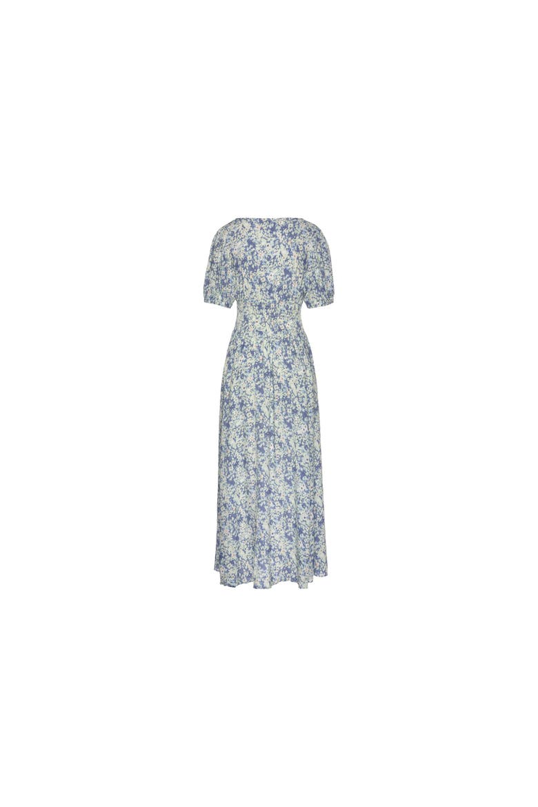 Floral Puff Sleeve Maxi Dress, Alternate, color, Navy Printed