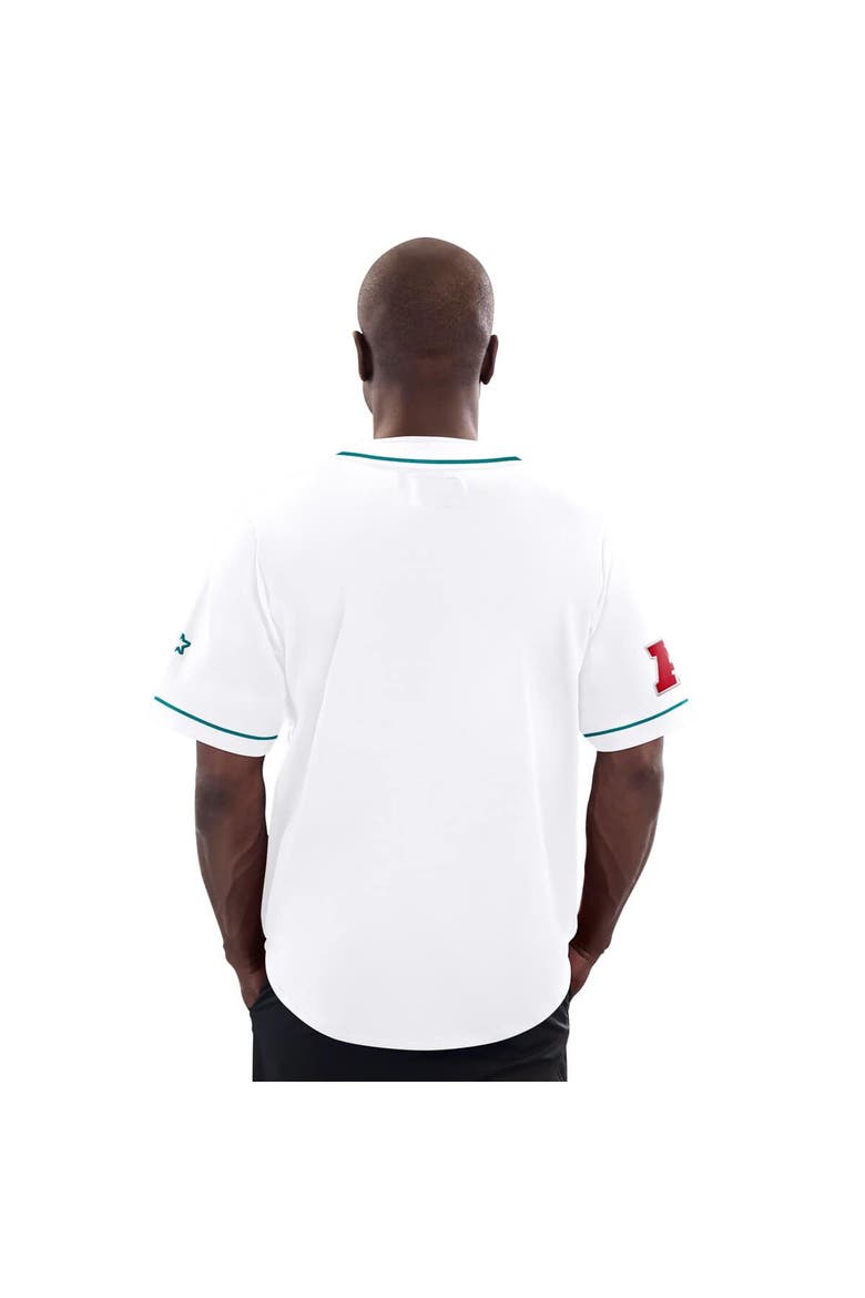 Men's Starter White Miami Dolphins Relay Vintage Full-Button Baseball Jersey, Alternate, color, White