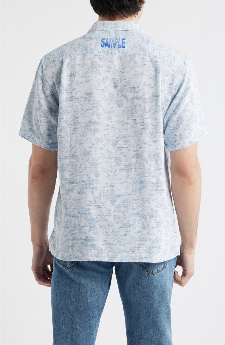 Tommy Bahama Torres Gardens Floral Jacquard Short Sleeve Button-Up Shirt, Alternate, color, Deep Space
