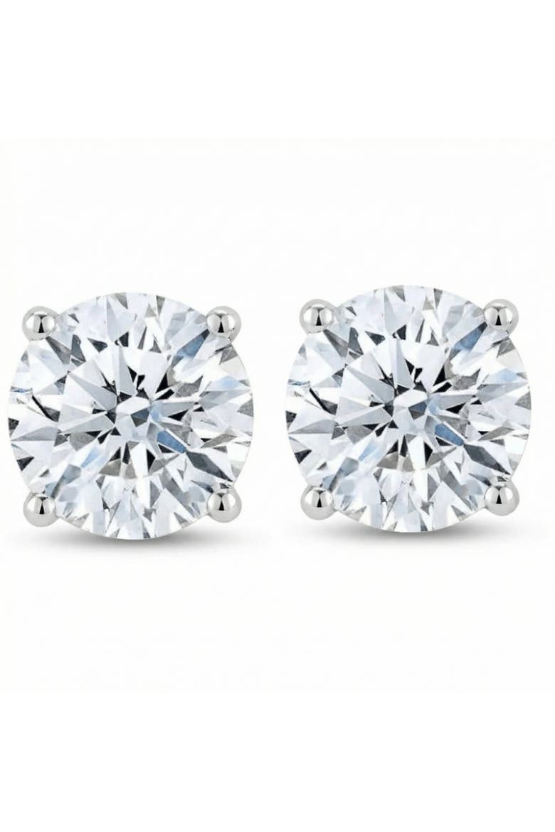 Certified 3Ct TW Diamond Studs 14k Gold Screw Backs Lab Grown, Main, color, 14k White Gold