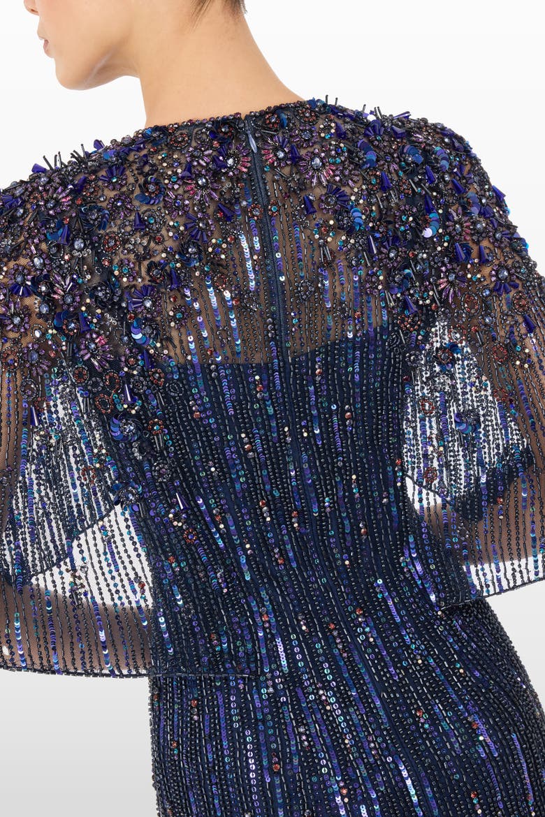 Astra Sequin-Embellishment Maxi Dress, Alternate, color, Blueberry