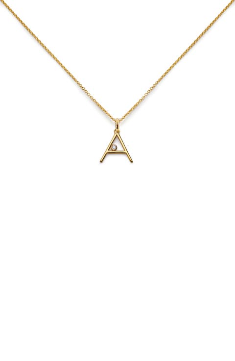 Alphabet Lab Grown Diamond Solitaire Initial Pendant Necklace (Online Trunk Show)