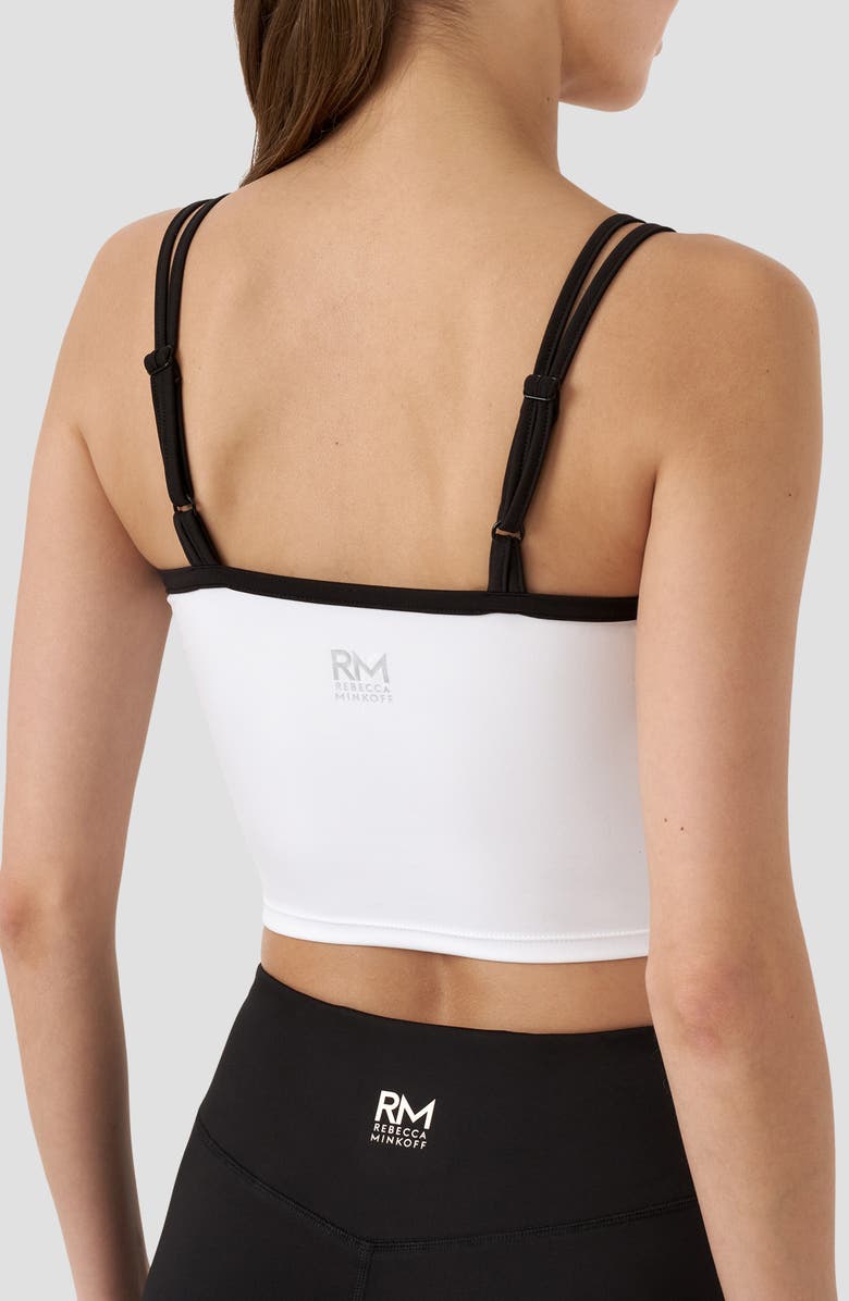 RM Rebecca Minkoff Double Strap Sports Bra Tank, Alternate, color, White/ Black