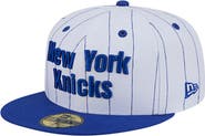 New Era Men's New Era  White New York Knicks Wordmark Pinstripe 59FIFTY Fitted Hat