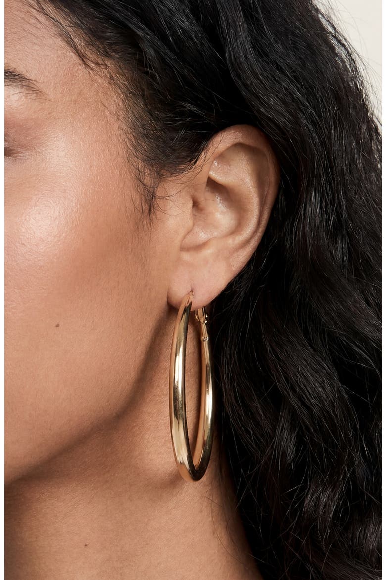Classic Large Hoop Earrings, Alternate, color, GOLD