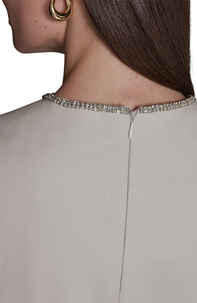 BCBG Jewel Neck Sheath Midi Dress, Alternate, color, Ecru