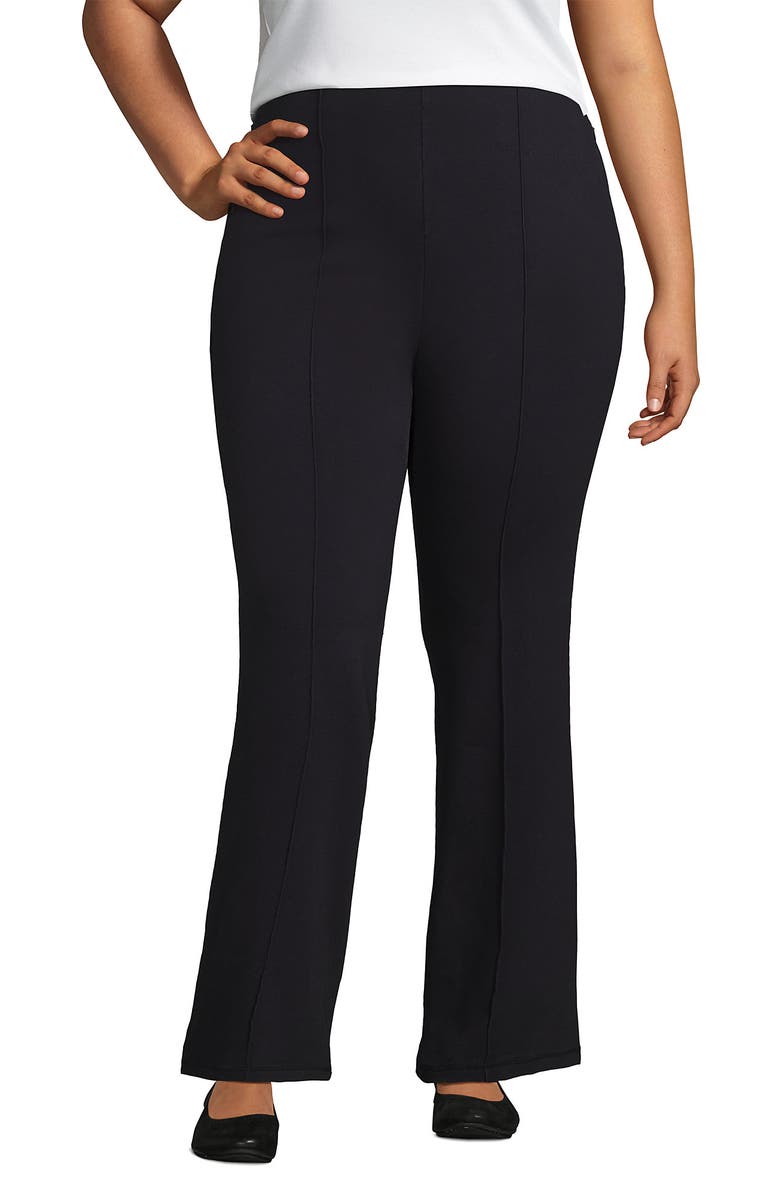 Lands' End Starfish High Rise Pintuck Bootcut Pants, Main, color, Black