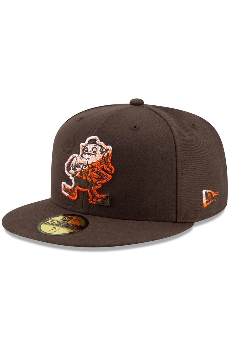 New Era Men's New Era Brown Cleveland Browns Color Dim 59FIFTY Fitted Hat, Main, color, 
