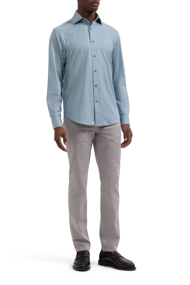 Devon OoohCotton® Geo Print Button-Up Shirt, Alternate, color, TEAL