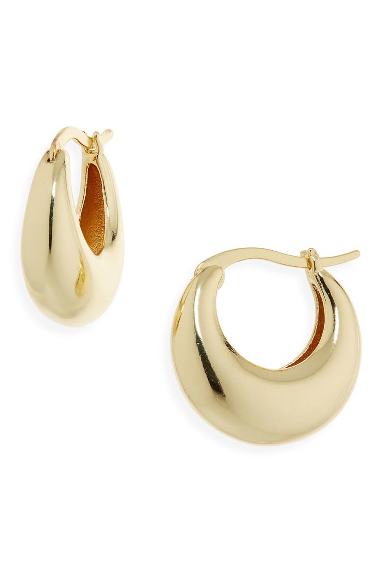 Demi Fine Dome Hoop Earrings, Main, color, 14K GOLD PLATED
