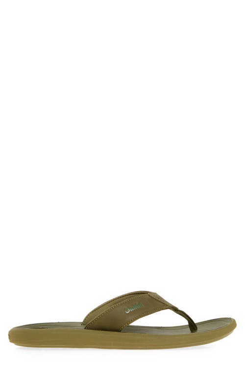 Olukai Pili Flip Flop In Desert Moss/deep Green