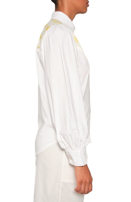 The Lulo Project Alamo Floral Panel Shirt In Yellow