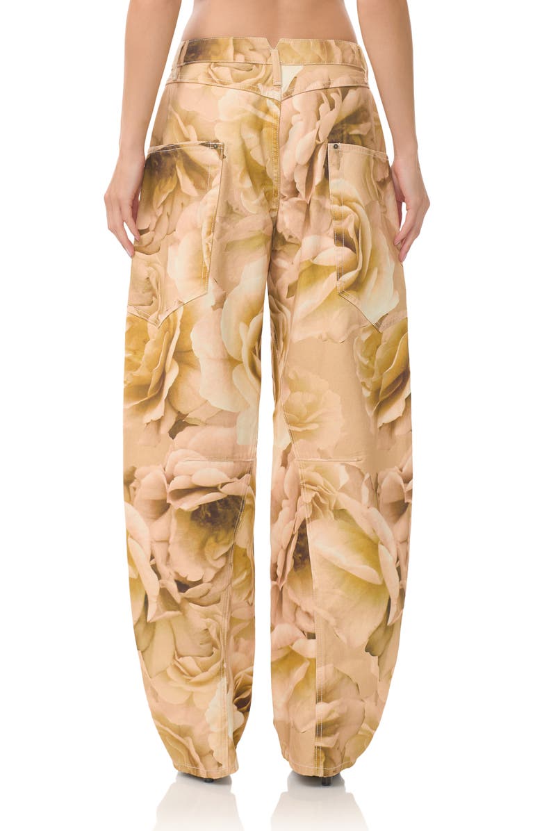 AFRM Bexley Floral Barrel Leg Jeans, Alternate, color, Gold Rose Print