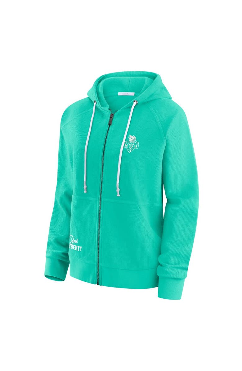 WEAR by Erin Andrews Women's WEAR by Erin Andrews Mint New York Liberty Vintage Full-Zip Raglan Hoodie, Alternate, color, 