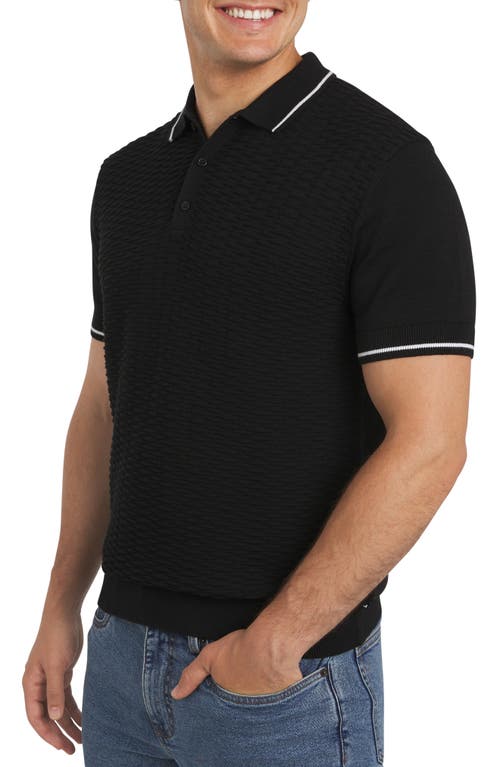 Dkny Sportswear Cobblestone Tipped Polo Sweater In Black