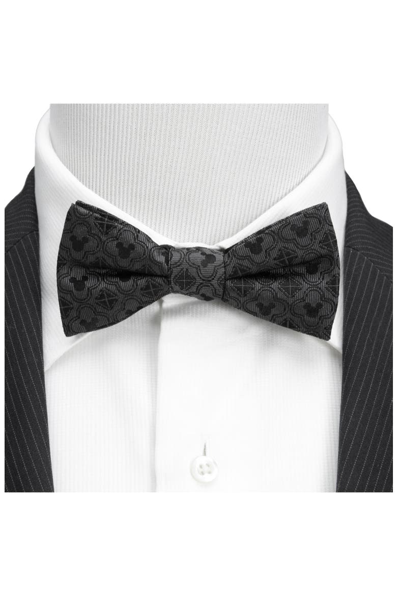 x Disney Mickey Mouse Silk Bow Tie, Alternate, color, GRAY