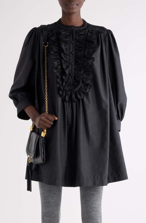 Long Sleeve Taffeta Dress