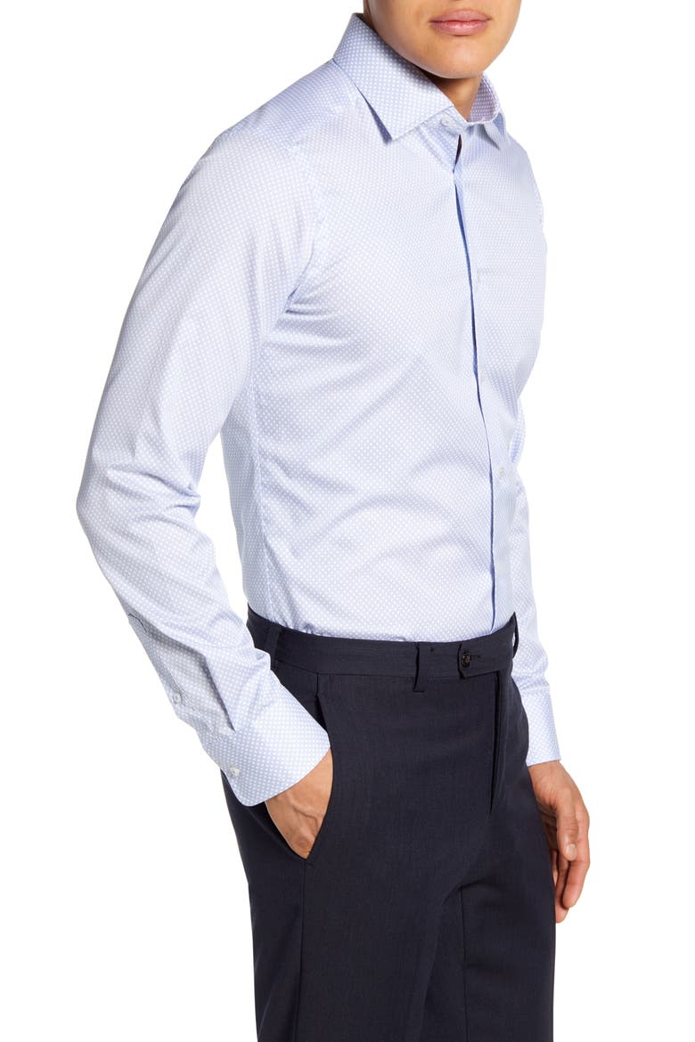 Slim Fit Dress Shirt, Alternate, color, WHITE/BLUE