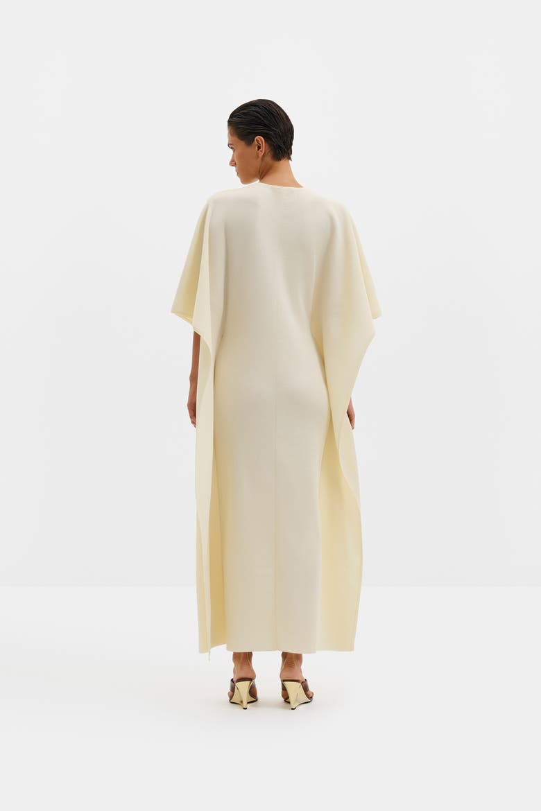 Janna Knitted V-neck Maxi Kaftan, Alternate, color, Pearl