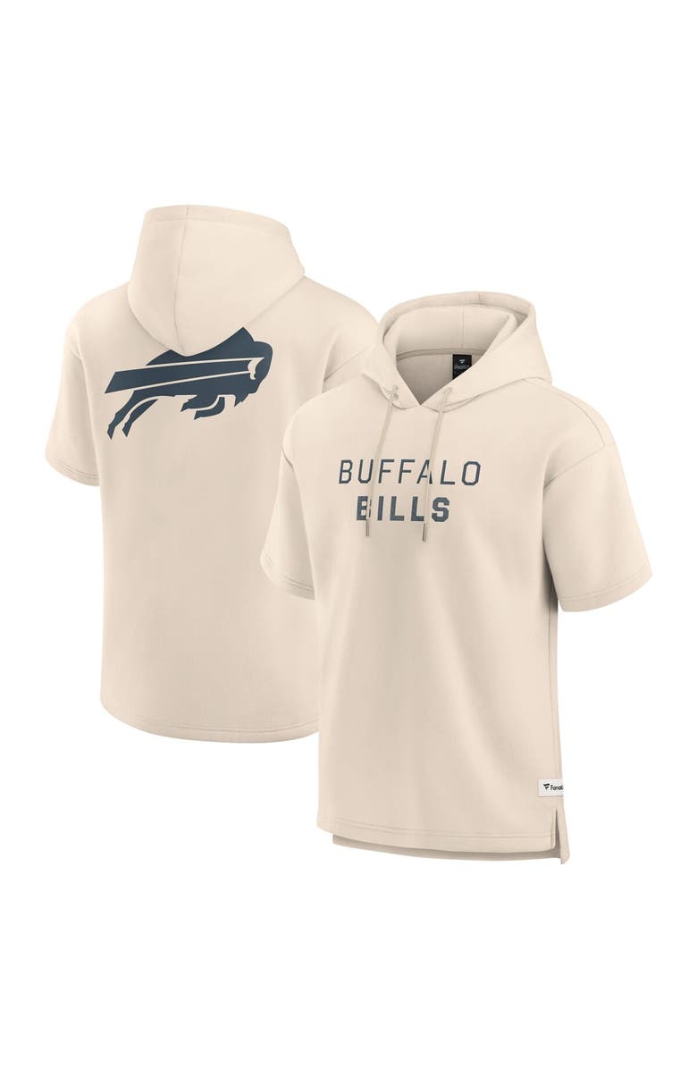 FANATICS Men's Fanatics Cream Buffalo Bills Elements Future Ground Lettering Short Sleeve Pullover Hoodie, Main, color, Cream