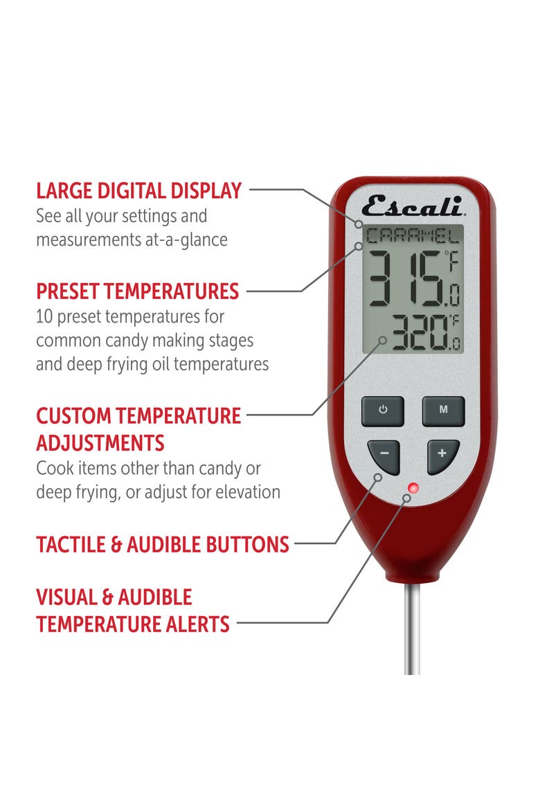 Digital Candy and Deep Fry Thermometer, Alternate, color, Red