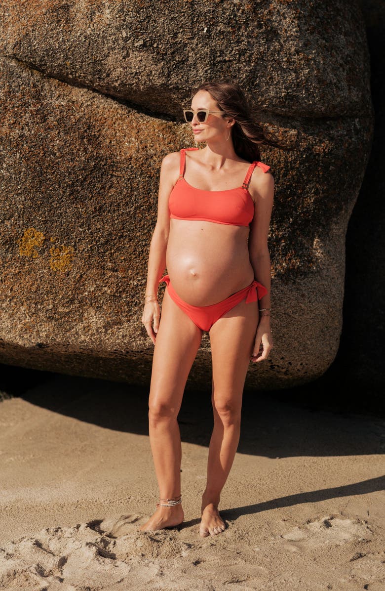 Cache Coeur Maternity bikini Porto Vecchio, Alternate, color, Orange