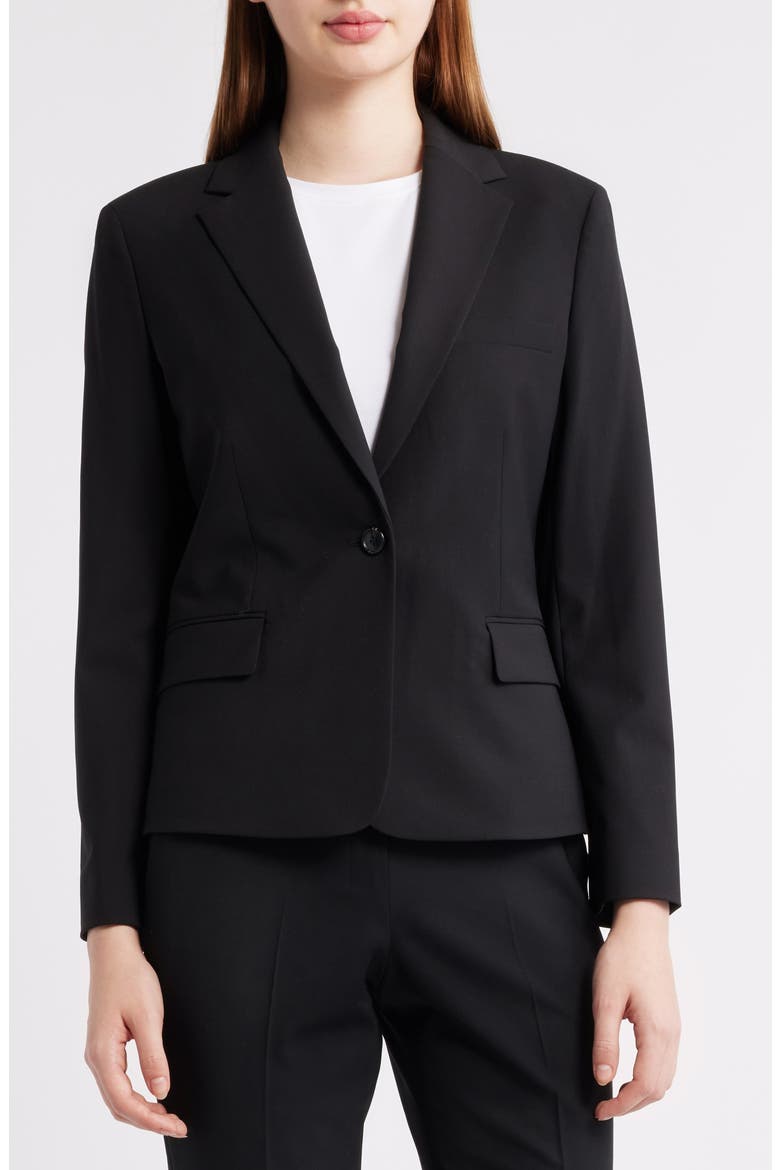 Slim Fit Stretch Wool Blazer, Alternate, color, BLACK
