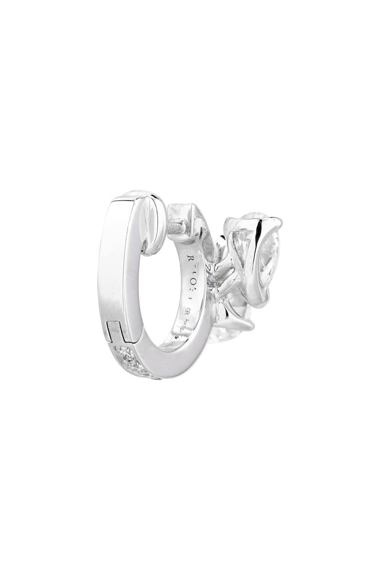 Serti Sur Vide Diamond Single Earring, Alternate, color, WHITE GOLD