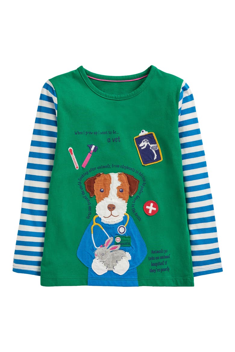 Kids' Educational Appliqué T-Shirt, Main, color, HIGHLAND GREEN VET SPROUT