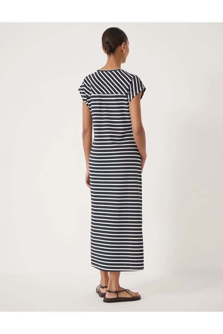 Athena Twist Detail Jersey Dress, Alternate, color, Stripe Navy