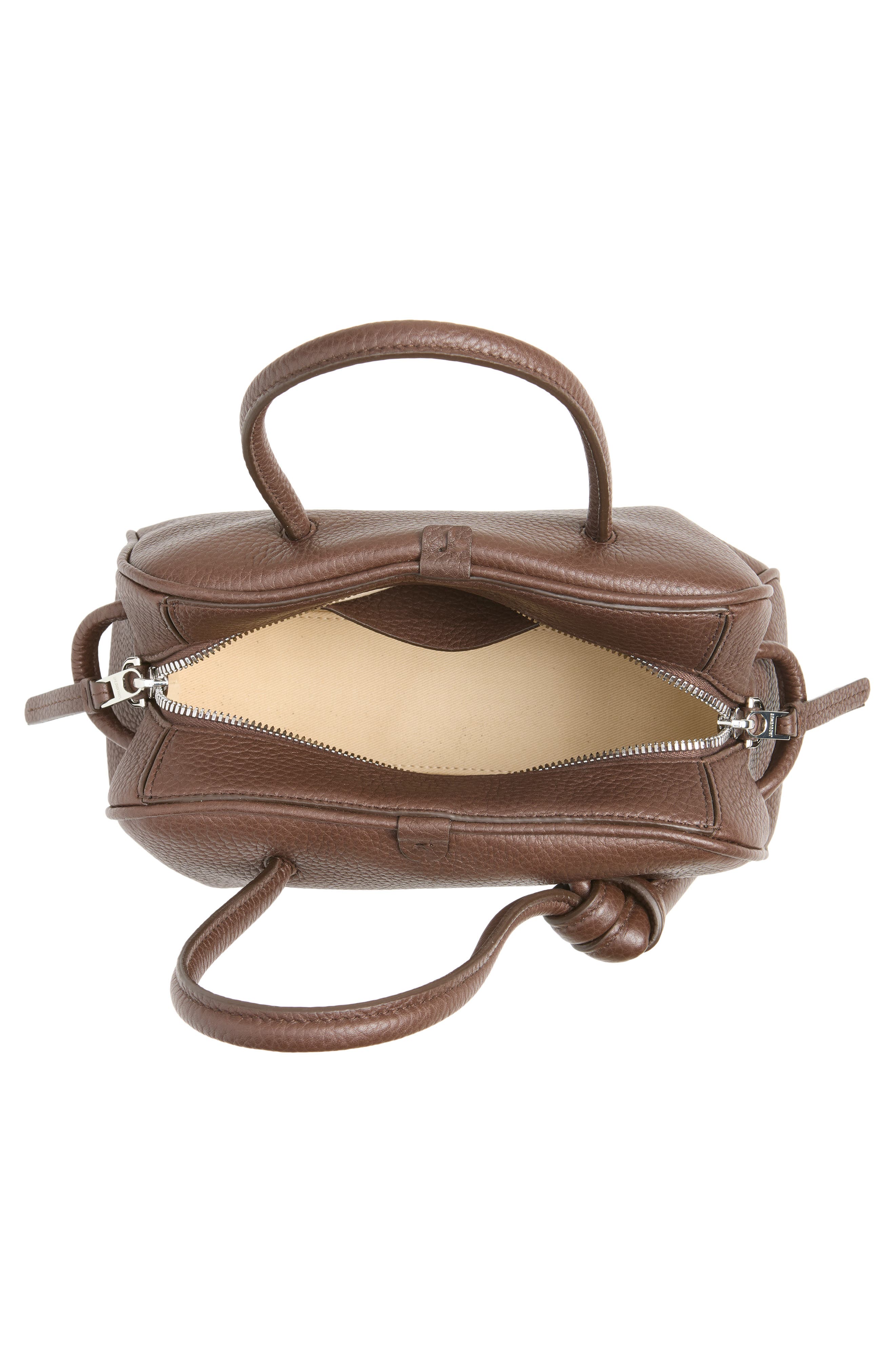 Le Petit Turismo Leather Bowling Bag, Alternate, color, DARK BROWN 880