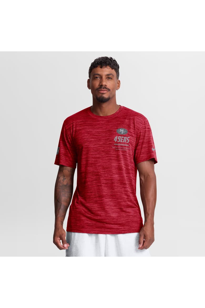 Men's Nike Scarlet San Francisco 49ers Sideline Double Covered Dri-FIT Velocity T-Shirt, Main, color, Scarlet