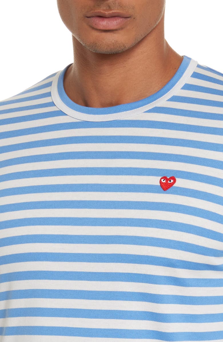 Comme des Garçons PLAY Long Sleeve Stripe Crewneck T-Shirt, Alternate, color,