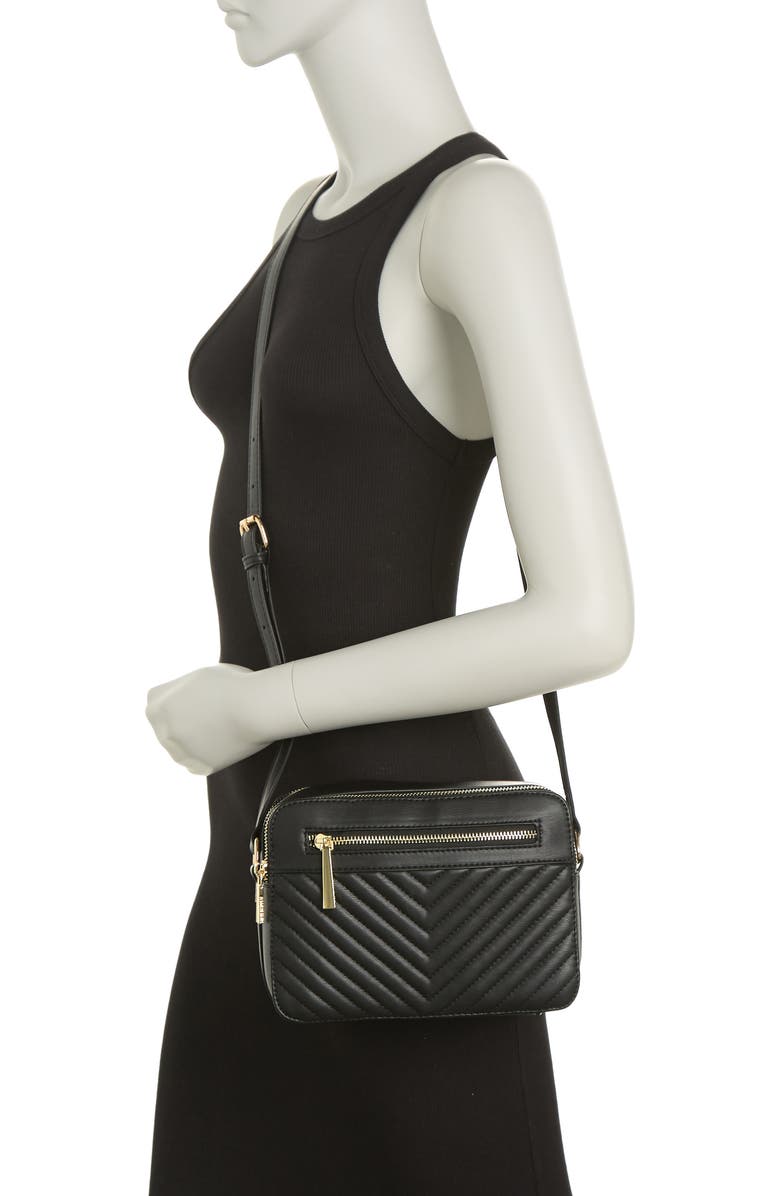 Steve Madden B Danna Chevron Quilted Faux Leather Camera Bag, Alternate, color,