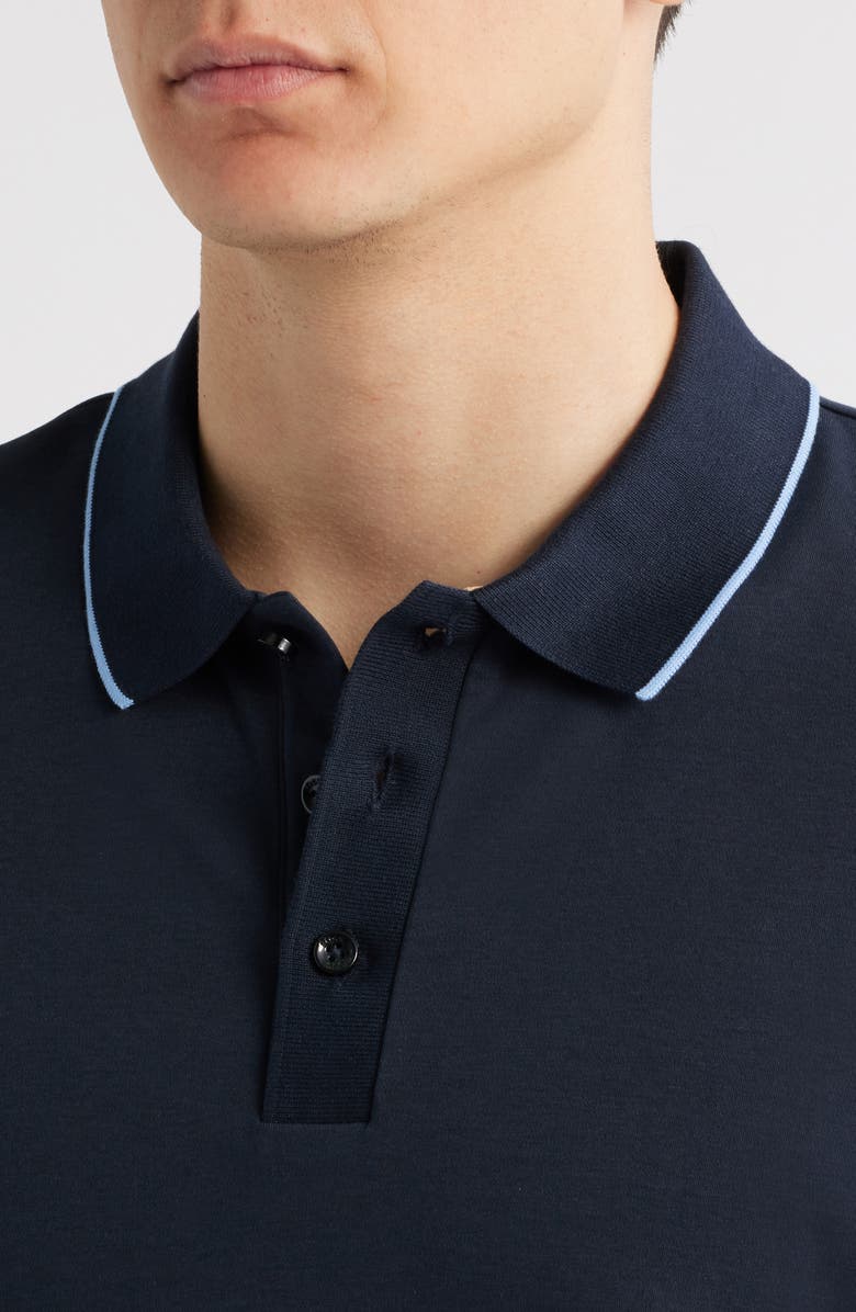 BOSS Parlay Tipped Cotton Polo, Alternate, color, Dark Blue