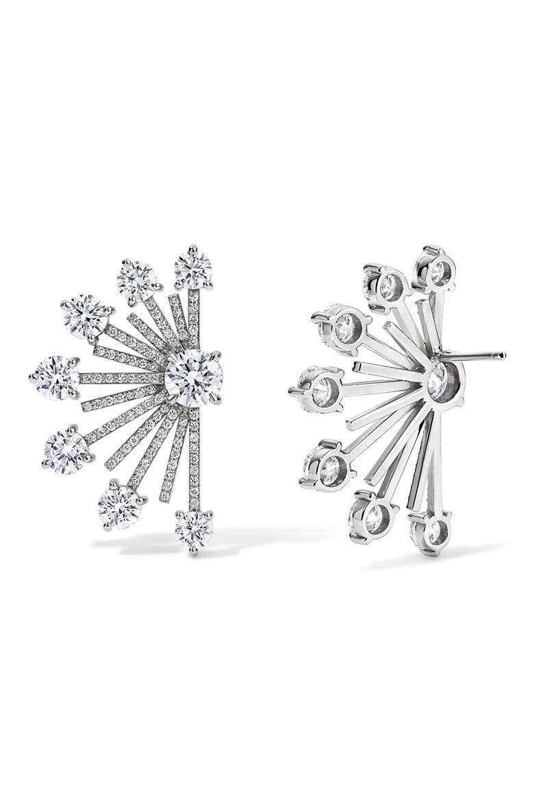 18k Gold Diamond Spark Earrings, Alternate, color, 18K WHITE GOLD