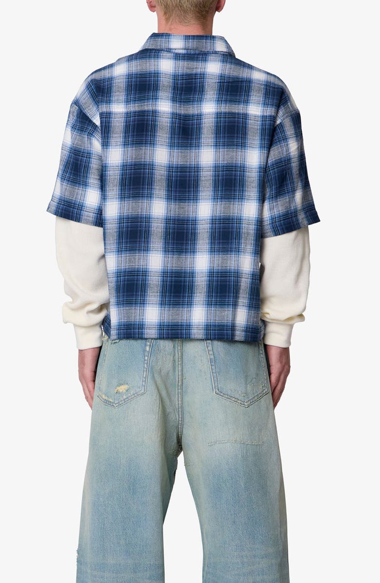 mnml Layered Thermal Button-Up Flannel Shirt, Alternate, color, 