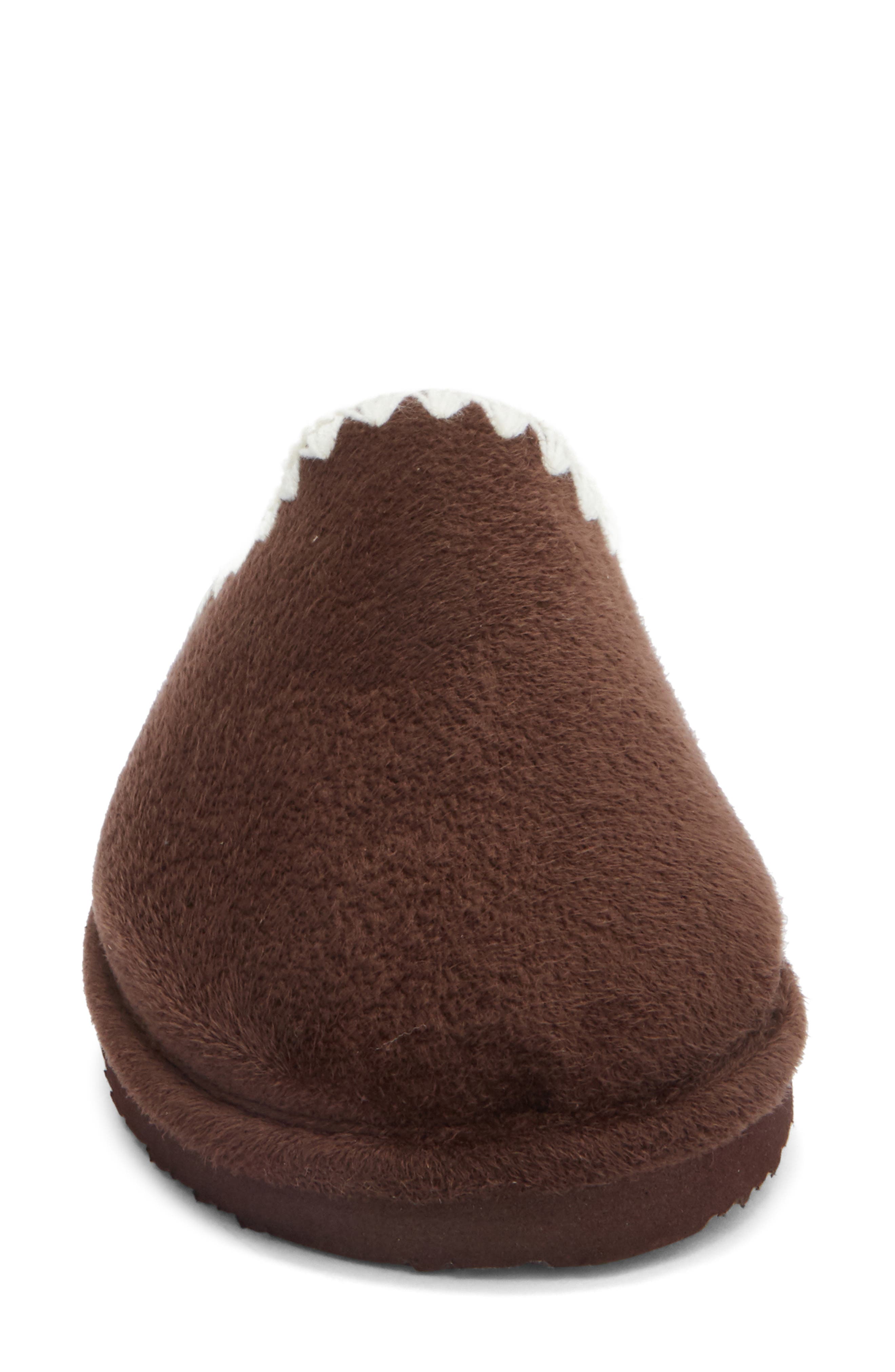 Børn Scallop Faux Suede Scuff Slipper, Alternate, color, Brown