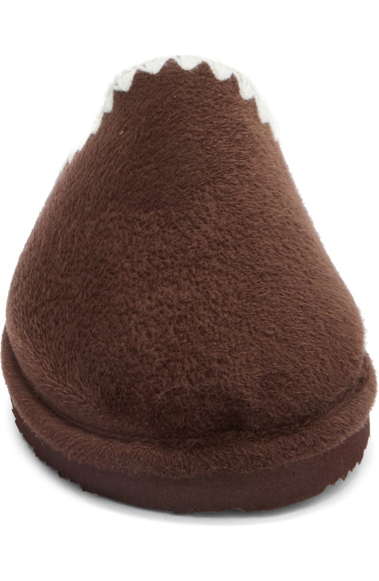 Børn Scallop Faux Suede Scuff Slipper, Alternate, color, Brown