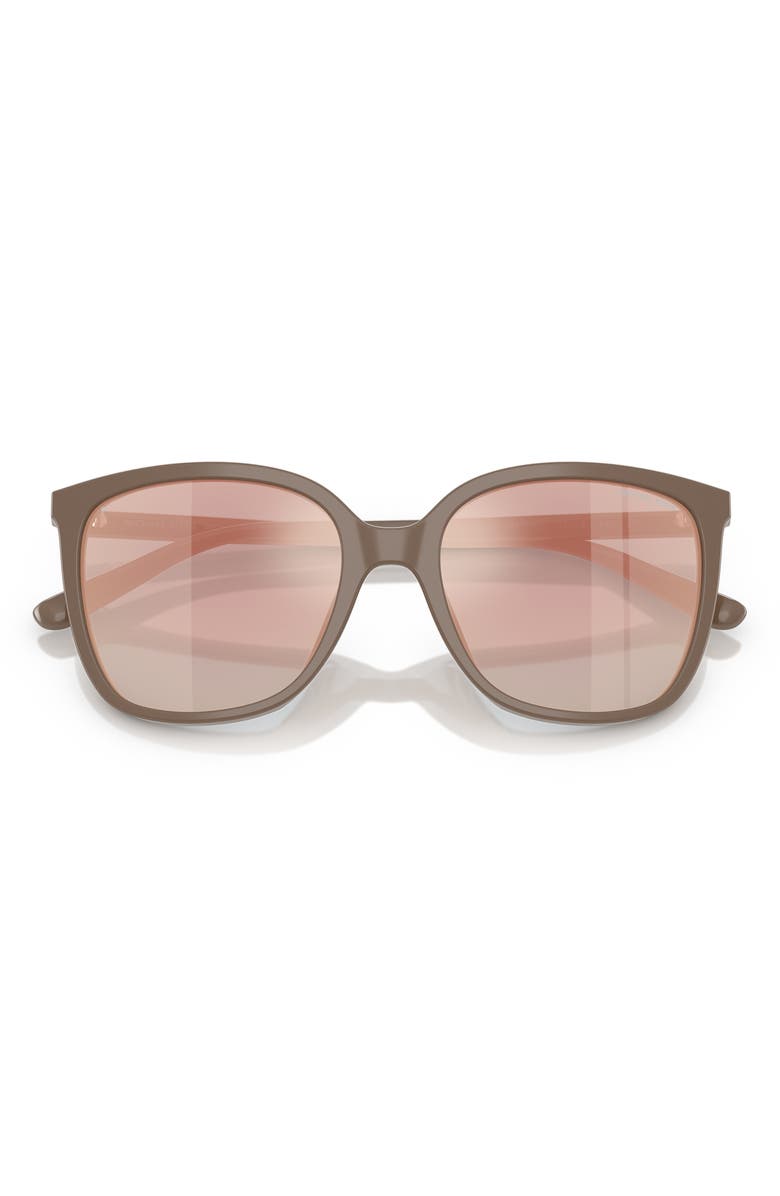 Michael Kors 57mm Gradient Cat Eye Sunglasses, Alternate, color, Light Ash / Rose Gold Polar