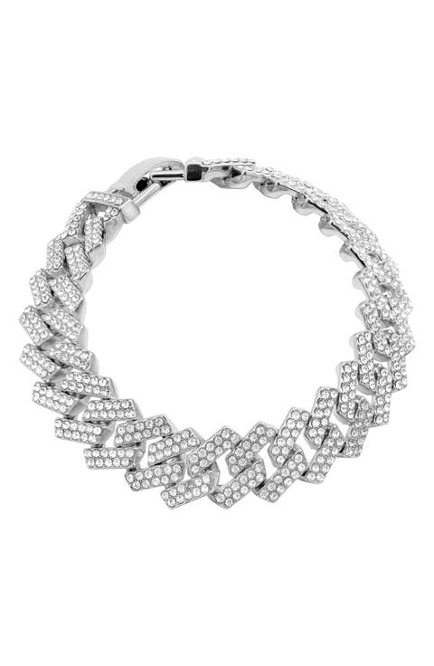 Pavé Cubic Zirconia Curb Chain Bracelet
