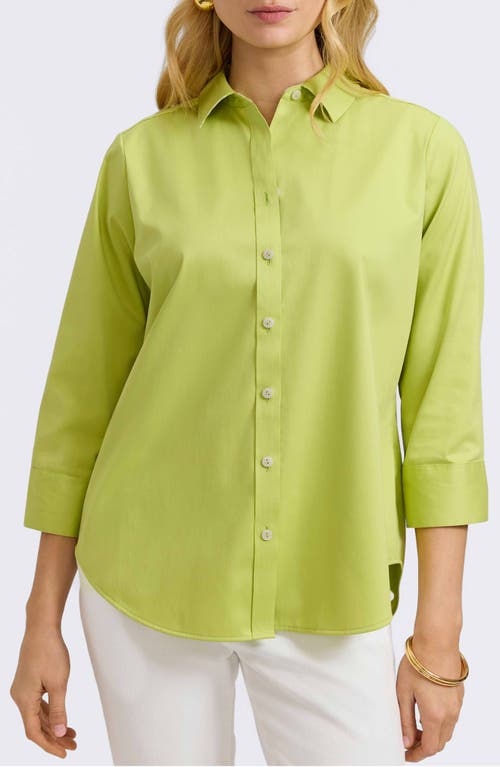 FOXCROFT FOXCROFT MARGIE THREE-QUARTER SLEEVE BUTTON-UP SHIRT 